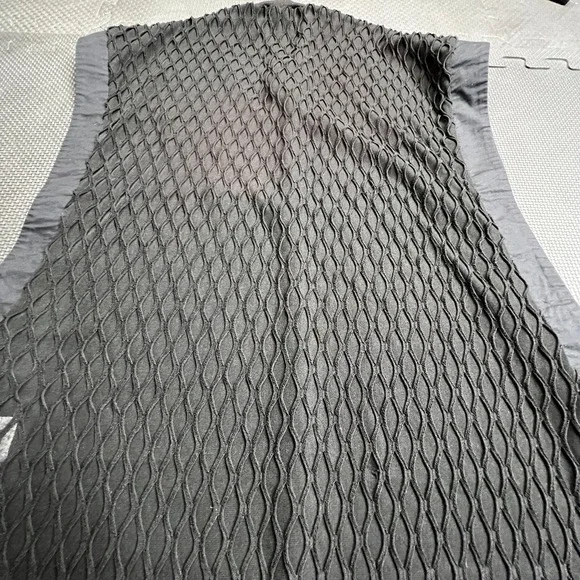 Ozai N‎ Ku Textured Sleeveless Black Dress Avant Garde Lagenlook Mesh Knit Sm - Picture 7 of 14